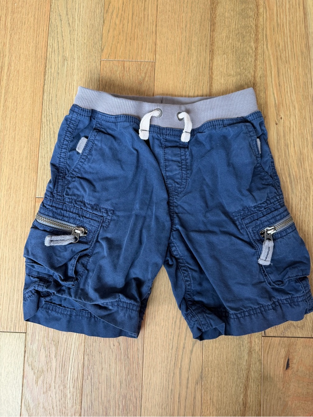 Hanna Andersson Boys Navy Blue Cargo Shorts Size 100 3-4Y Drawstring